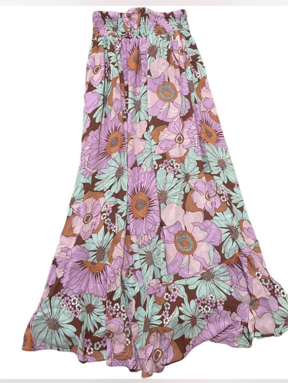 Rachel Zoe Lavender and Mint Floral Tiered Maxi Skirt - Picture 2 of 4